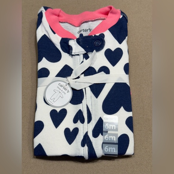 NWT Carter's Navy and Pink Heart One Piece - Picture 1 of 2